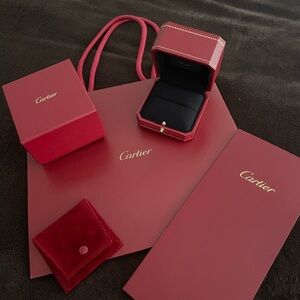 new Cartier Red ring box with bag, receipt envelope